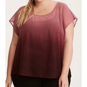 NWT Torrid Red Ombre Dolman Top Size 2x